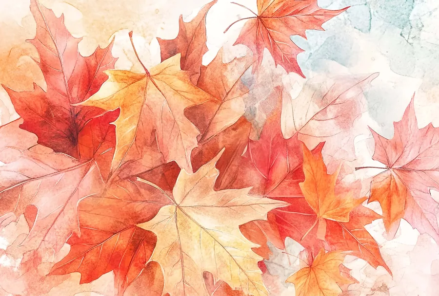Watercolour Maple Leaves