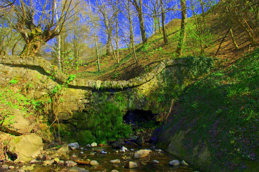 Mossy Bridge Over the Stream
