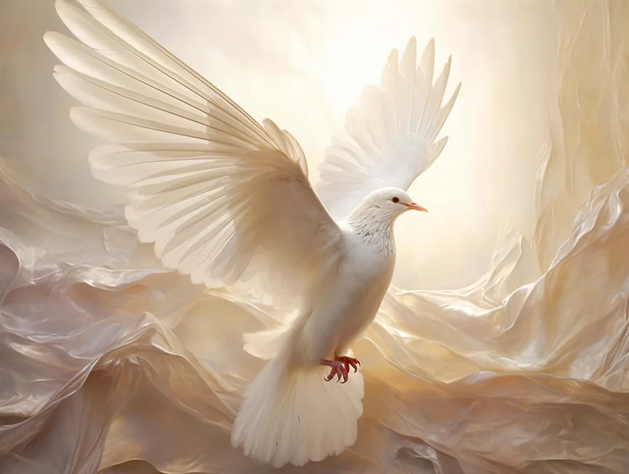 White Dove in Flight