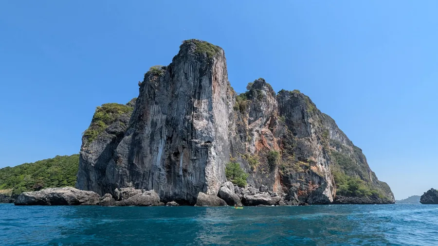 Limestone Island and Blue Sea