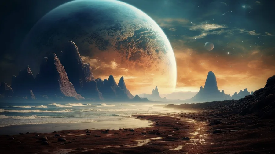 Planet Over the Shore