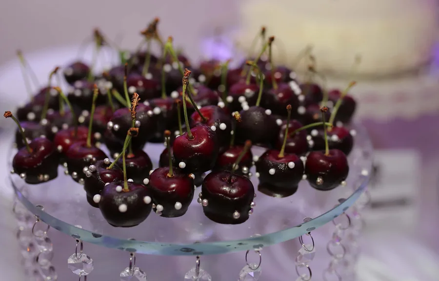 Chocolate Cherries on Glass