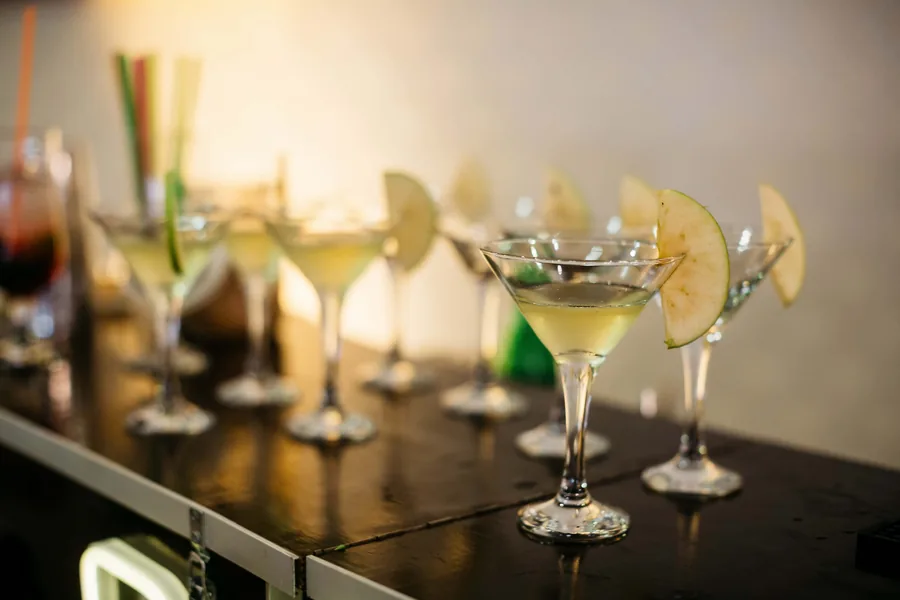 Apple Cocktails on the Bar