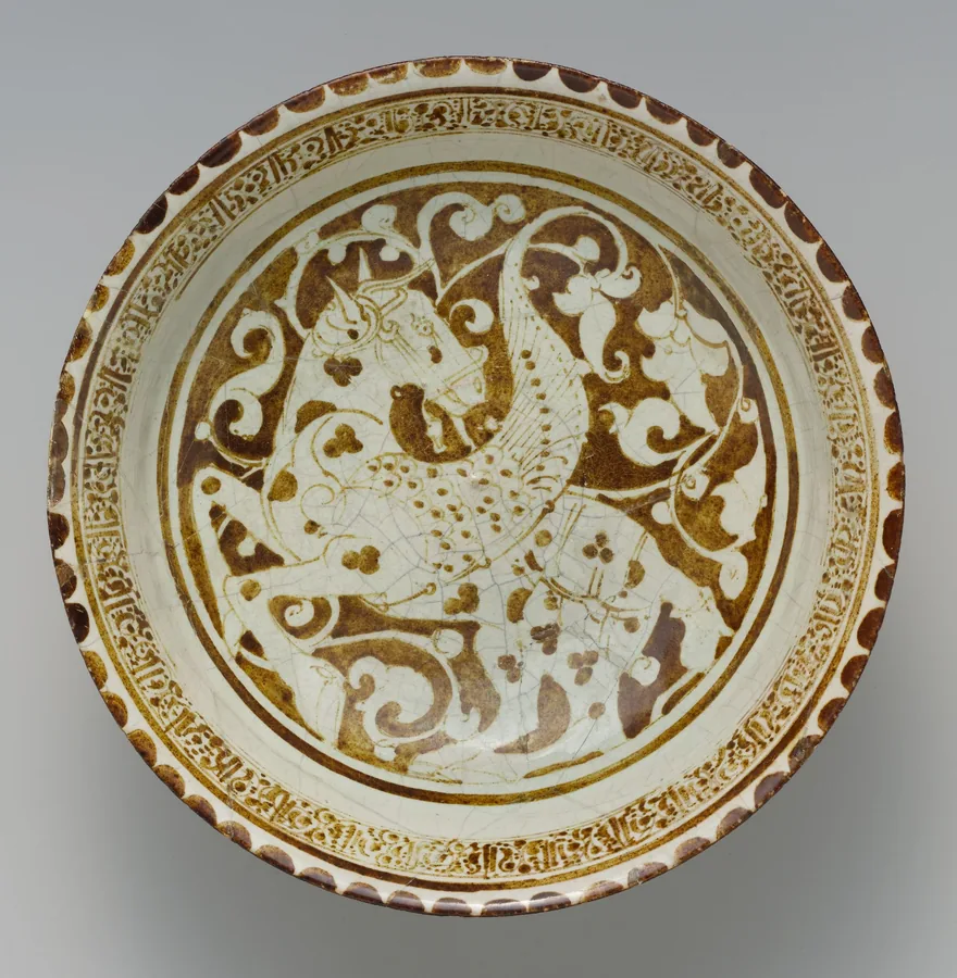 Luster Bowl with Winged Horse