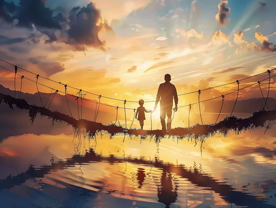 Crossing at Sunset