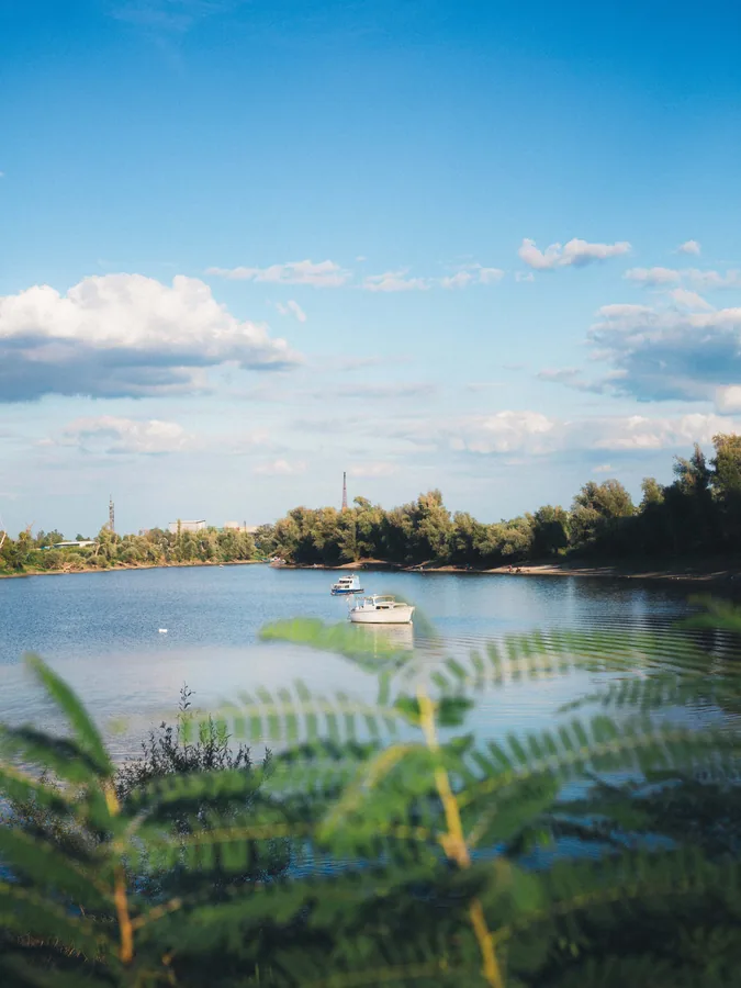 Boats on a Blue Lake