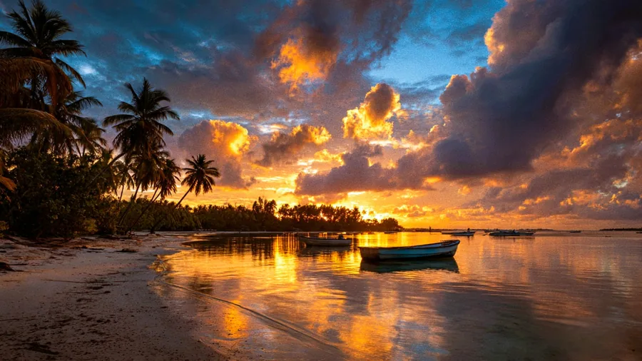 Sunset on a Tropical Shore
