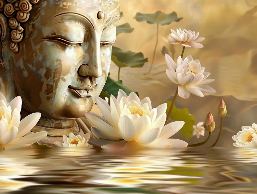 Buddha Among Water Lilies