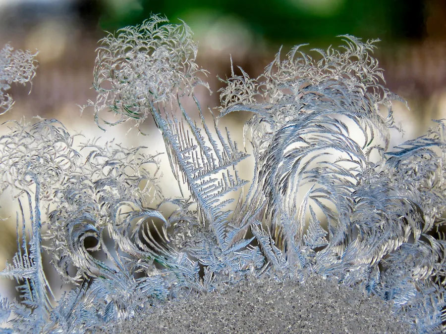 Ice Crystals on Glass